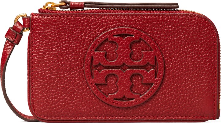Tory Burch Miller Top Zip Leather Card Case