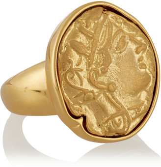 Kenneth Jay Lane Embossed gold-plated ring