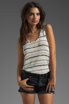Thumbnail for your product : C&C California Loose Knit Rainbow Boucle Stripe Shirt Tail Tank