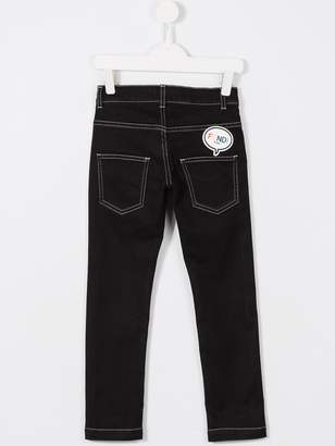 Fendi Kids contrast stitch skinny jeans
