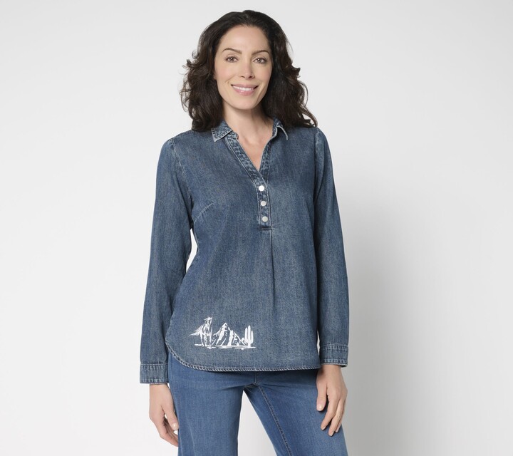 Denim & Co. Canyon Retreat 100% Cotton Denim Shirt