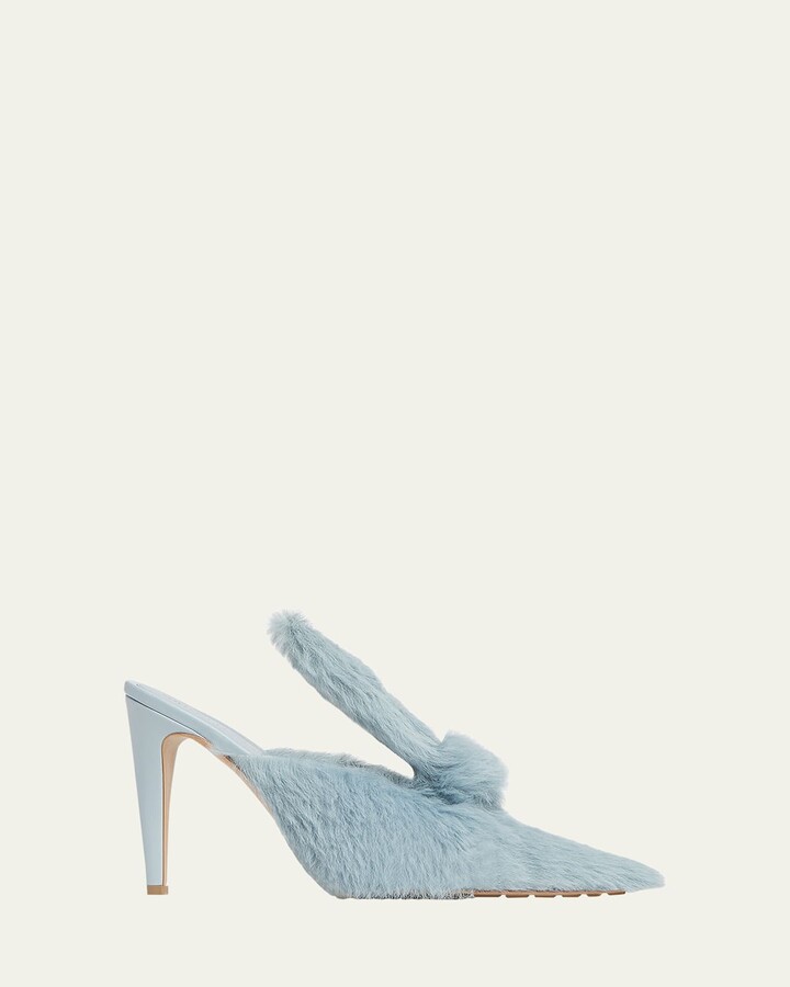 Bottega Veneta Knotted Calf Hair Mule Pumps