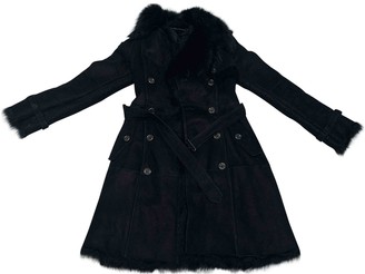 Burberry Black Fur Coat for Women