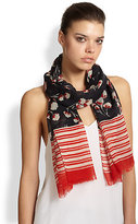 Thumbnail for your product : Tory Burch Field Flower Oblong Scarf