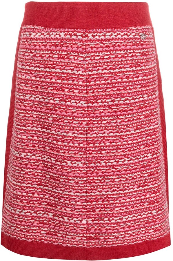 Chanel Pre Owned 2016-2017 A-line knitted skirt - ShopStyle