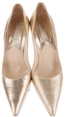 Michael Kors Collection Embossed Pointed-Toe Pumps