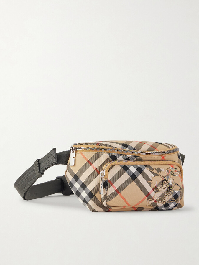 Burberry Logo-Appliquéd Checked Twill Belt Bag