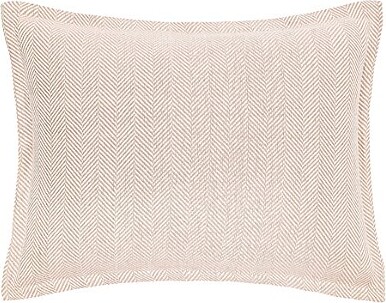 ELISABETH YORK Torin Herringbone Weave Pattern Ringspun Cotton Sham
