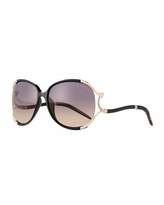 Thumbnail for your product : Roberto Cavalli Round Dropped-Arm Sunglasses, Black/Gray