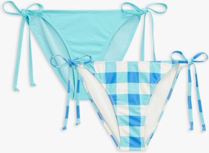 John Lewis ANYDAY Gingham Tie Side Bikini Bottoms ShopStyle Two Piece