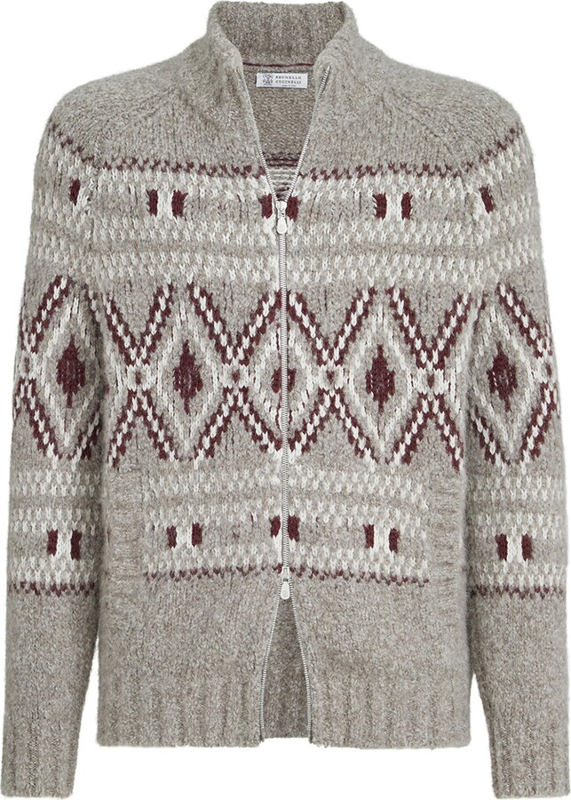 Brunello Cucinelli Alpaca-Wool-Cashmere Zipped Cardigan