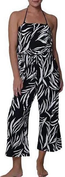 J Valdi Women's Zanzibar Bandeau Jumpsuit Swim Cover Up Large Black