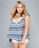 Thumbnail for your product : Wet Seal Crochet Trim Flutter Sleeve Tee