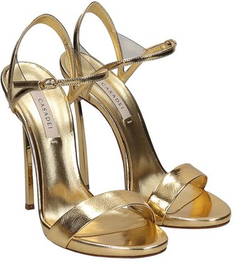 Casadei Sandals In Gold Leather