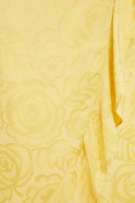 Samsoe & Samsoe Samsøe Φ Samsøe Ruffled Cupro-blend Satin-jacquard Midi Wrap Skirt