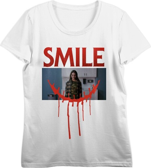 S.MILE SmileDripArtScreenshotCrewNeckShortSleeveWomen'sWhiteT-shirt-Small