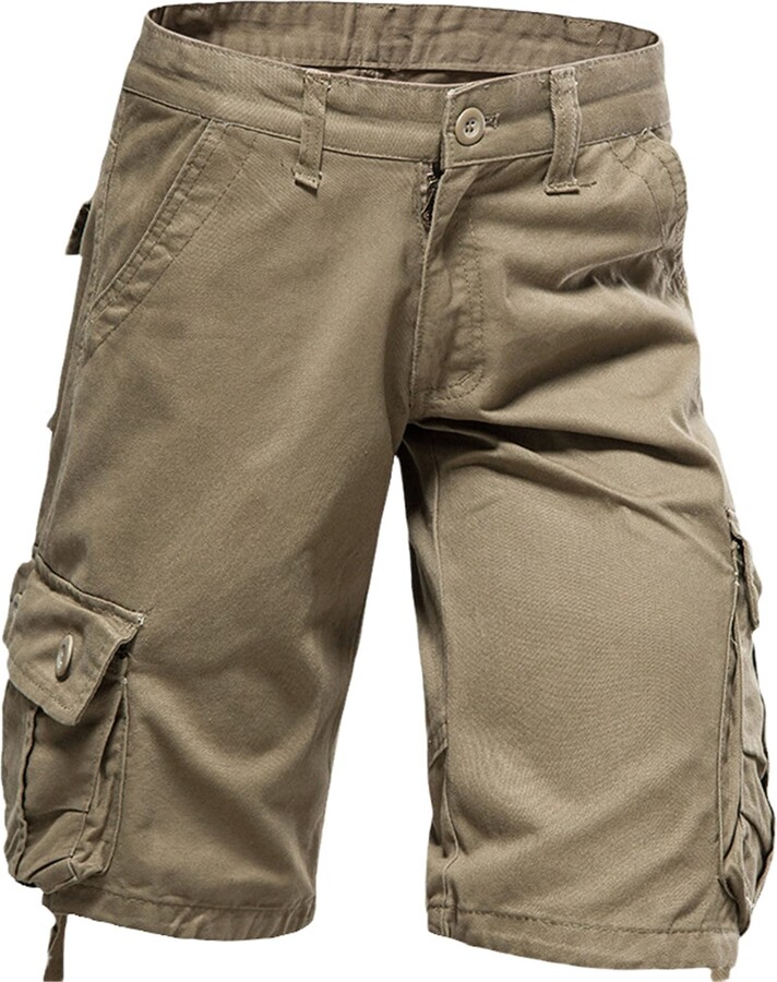 USTZFTBCL Spring Men Cotton Cargo Shorts Summer Casual Breeches Bermuda Beach Pants Cargo Short