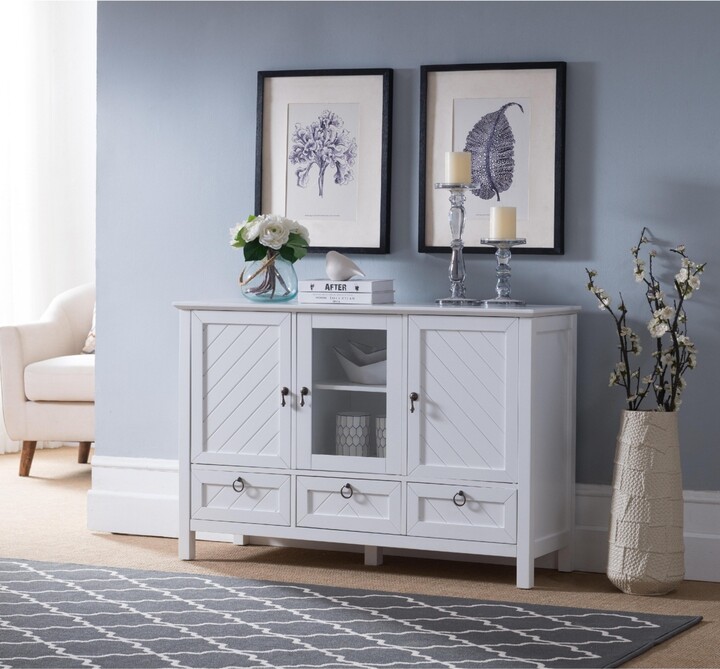Kings Brand Furniture Evans Sideboard Buffet Console Table Storage Cabinets White