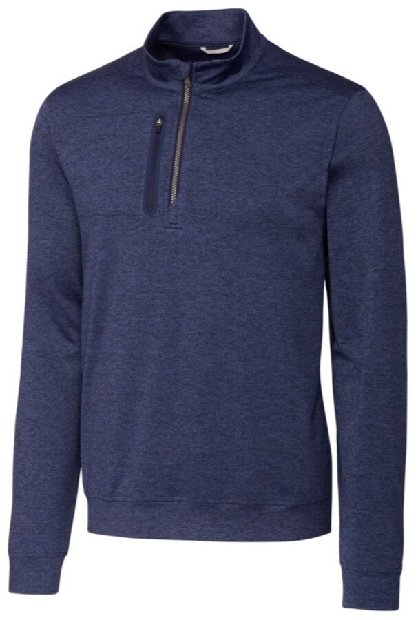 Cutter & Buck Big & Tall Stealth Heathered Quarter Zip Pullover Jacket