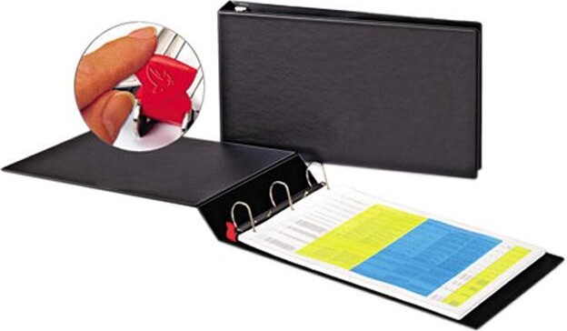 Cardinal 12132 EasyOpen Slant-D Tabloid Reference Binder, 11 x 17, 2' Capacity, Black