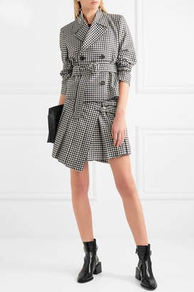 McQ Belted Gingham Wool-twill Jacket