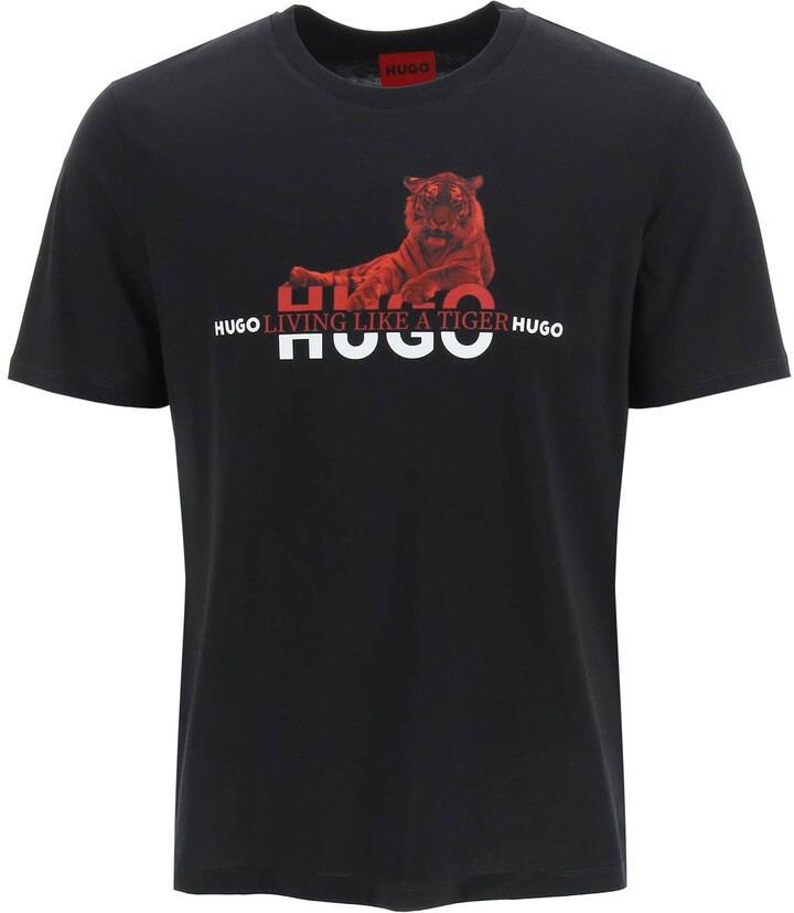 HUGO BOSS DATERTIGER T-SHIRT M Black Cotton - ShopStyle Shirts