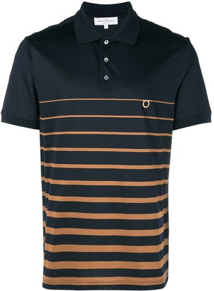 Ferragamo Striped Logo Polo Shirt