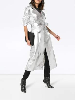 Skiim Karla belted leather trench coat