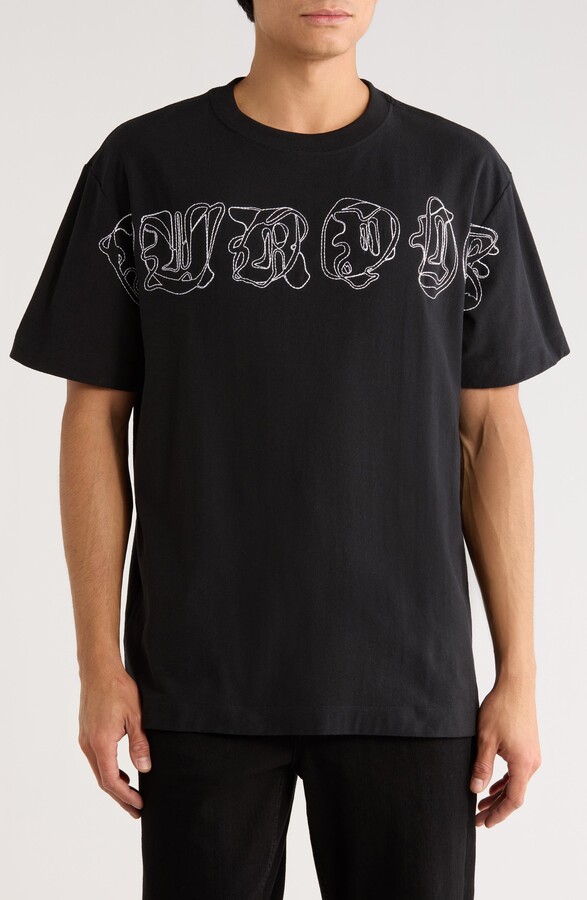 Purple Brand Embroidered Logo Textured Jersey T-Shirt