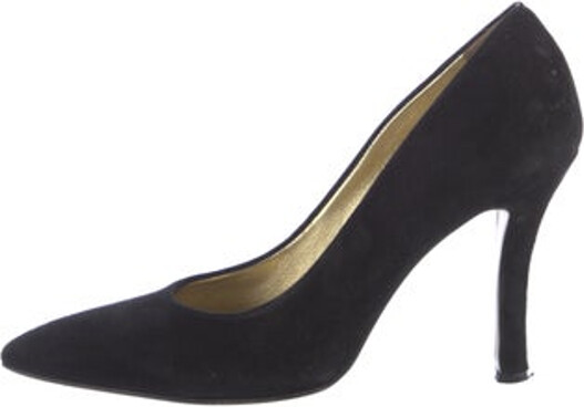 Walter Steiger Suede Pumps Blue Semi-Pointed Toes