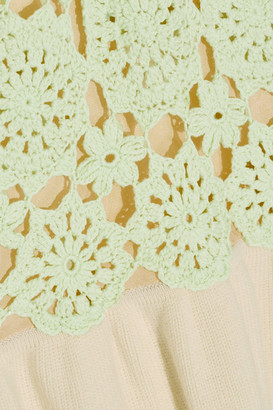Moschino Cheap & Chic Moschino Cheap and Chic Crochet-Paneled Knitted Wool Dress