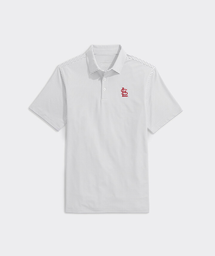 Vineyard Vines St Louis Cardinals Bradley Stripe Sankaty Polo