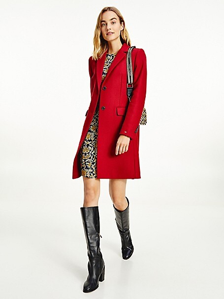 tailored red coat