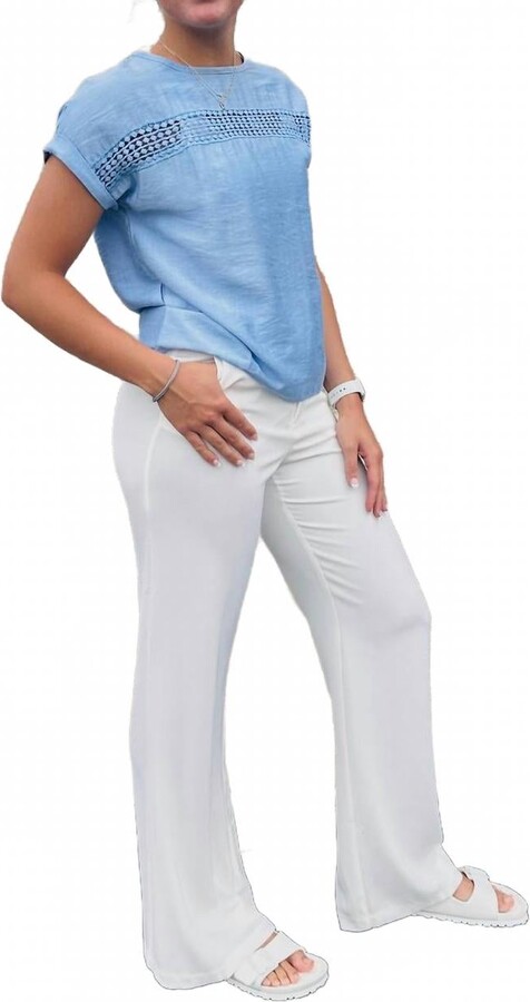 One N More Women's Maren Wide Leg Pants In White