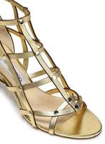 Thumbnail for your product : Jimmy Choo Cutout Studded Metallic Leather Sandals