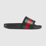 Thumbnail for your product : Gucci Children's rubber slides with Web