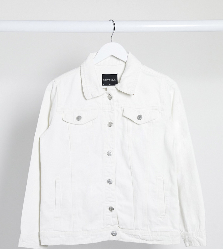 petite white denim jacket womens