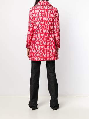 Love Moschino logo printed coat