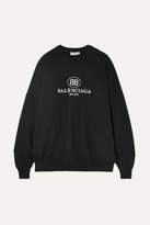 Balenciaga - Embroidered Wool-blend Sweater - Black