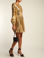 Thumbnail for your product : Saloni Camille Sequinned Mini Dress - Gold