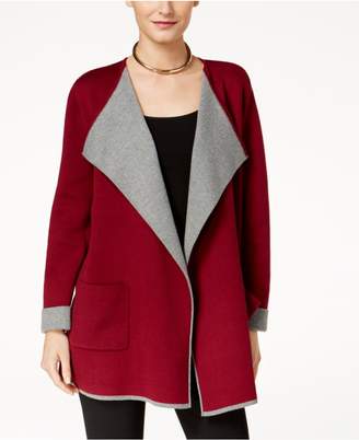 Alfani Colorblocked Open-Front Cardigan, Created for Macy's