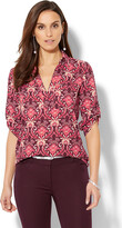 Thumbnail for your product : New York and Company Soho Soft Shirt - One-Pocket Popover - Medallion Print