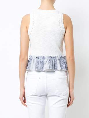 Derek Lam 10 Crosby Cropped Knit Shell With Contrast Ruffle Detail