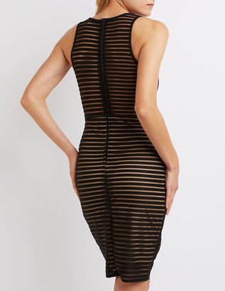 Charlotte Russe Shadow Stripe Bodycon Dress