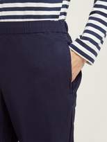 Thumbnail for your product : Comme des Garcons Girl Girl - Elasticated Waist Cropped Twill Trousers - Womens - Navy