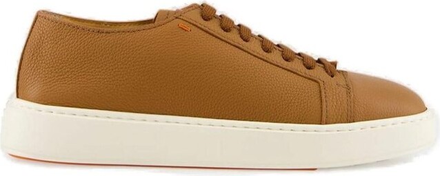 Santoni Round Toe Lace-Up Sneakers