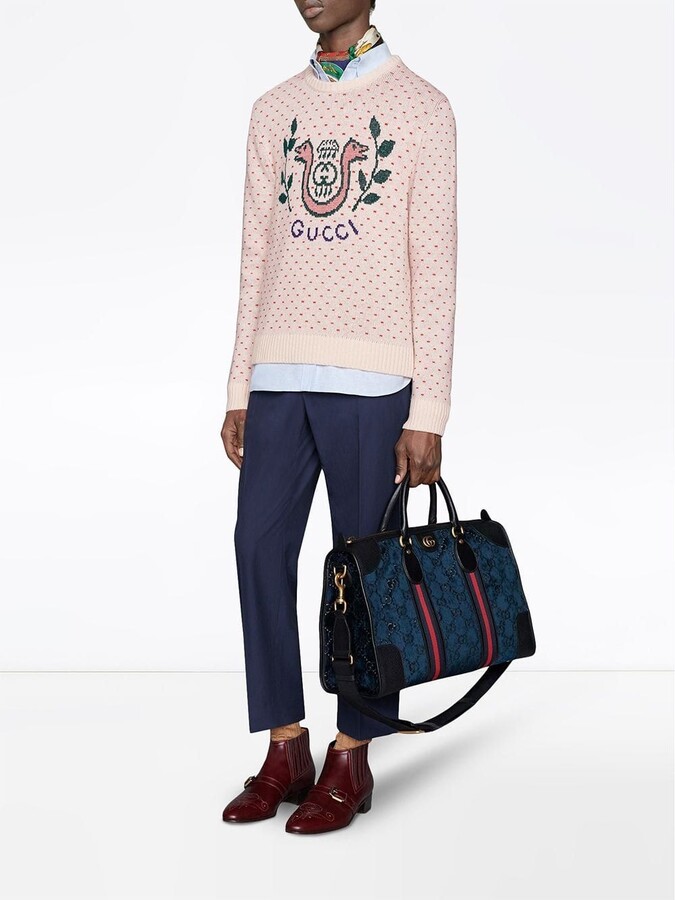 Gucci Medium Gg Velvet Duffel Bag Blue