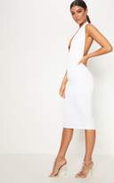 Thumbnail for your product : PrettyLittleThing White Halterneck Open Back Midi Dress
