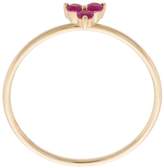 Thumbnail for your product : Ef Collection ruby trio stack ring