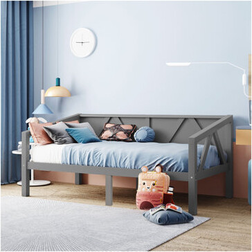 Harriet Bee Twin Size Daybed Gray